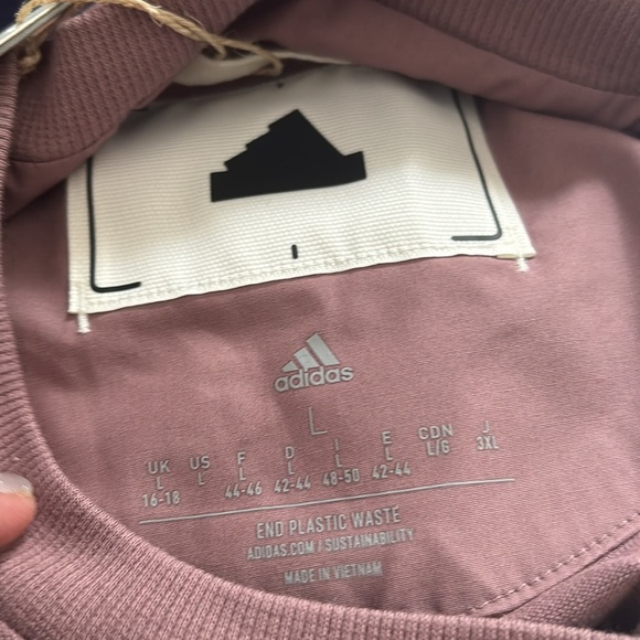 NWT‼️Adidas Pink MULTI Sports Short Sleeve Tee size L - Picture 6 of 7